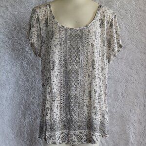 Like New - Lucky Brand Loose Tee - Patterned - 1X